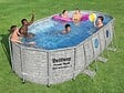 BESTWAY - Piscine tubulaire Power Steel SwimVista avec hublots ovale 5,49 x 2,74 x 1,22 m - Bestway - vignette