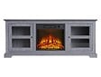 PURLINE - Buffet avec cheminée électrique couleur gris 2000W - vignette