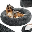 TECTAKE - Panier pour chien Maja avec rembourrage épais et maille peluche longue gris - vignette