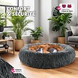 TECTAKE - Panier pour chien Maja avec rembourrage épais et maille peluche longue gris - vignette