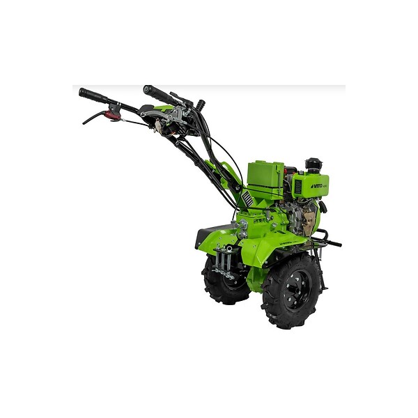 VITO - Motobineuse Diesel Moteur 4T 7 CV 246 cm3 Motoculteur avec fraises et butteur Démarrage électrique VITO - large