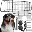 TECTAKE - Grille de protection pour chien Balu, réglable en largeur, 2 ceintures de sécurité noir - vignette