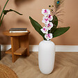 BLOOMIQUE - Vase Magret - Vase blanc intérieur - Vase en verre - Vase à fleurs - H40 x Ø19 cm - Vase fait main - vignette