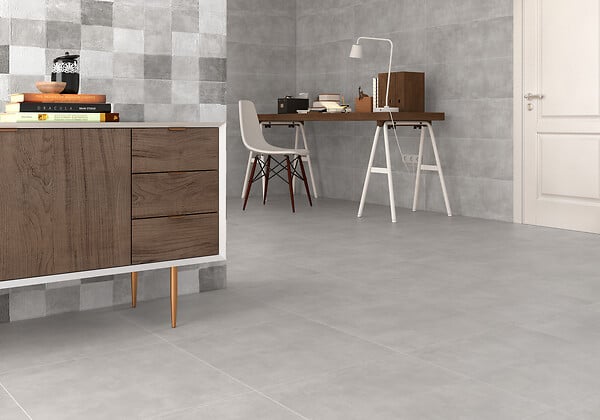 ECOCERAMIC - Sol d'intérieur Trend - White - 45x45cm - 1.42m2 - large