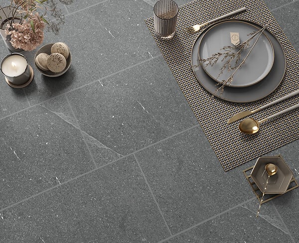 ECOCERAMIC - Sol d'intérieur Athena - Gris - 30.4x60.8cm - 1.66m2/boîte - large