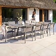 OVIALA - Table de jardin extensible en aluminium gris 8 à 12 places - Olympe - vignette
