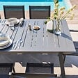 OVIALA - Ensemble table de jardin extensible et 10 chaises en aluminium gris - Olympe - vignette