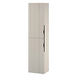 CERSANIT - Meuble colonne de salle de bain strié H 160 cm beige cachemire mat à suspendre - Tirso - vignette