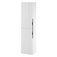 CERSANIT - Meuble colonne de salle de bain strié H 160 cm blanc mat à suspendre - Tirso - vignette