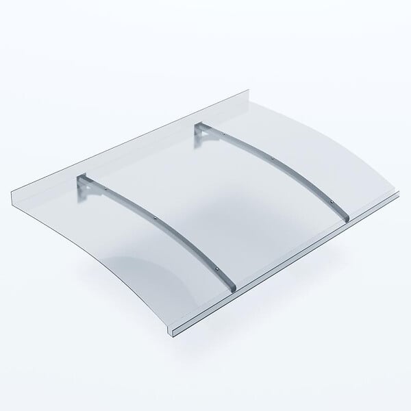 MCCOVER - AUVENT - MARQUISE DE PORTE D'ENTRÉE MÉLANIE Gris clair, L.150 cm, Profondeur totale - 90 cm - large