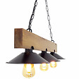 CONCEPT USINE - Suspension rustique 3 lampes bois et noire ENOLA - vignette