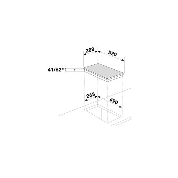 GLEM - table domino vitrocéramique 30cm 3000w noir - GTH32T - large