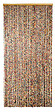MOREL - Rideau de porte en perles de bois multicolore - 90x200cm - vignette