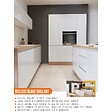 CUISINEANDCIE - Cuisineandcie - Meuble haut de cuisine Bellissi Blanc Brillant 2 portes relevables avec vitre opaque L 90 cm - vignette