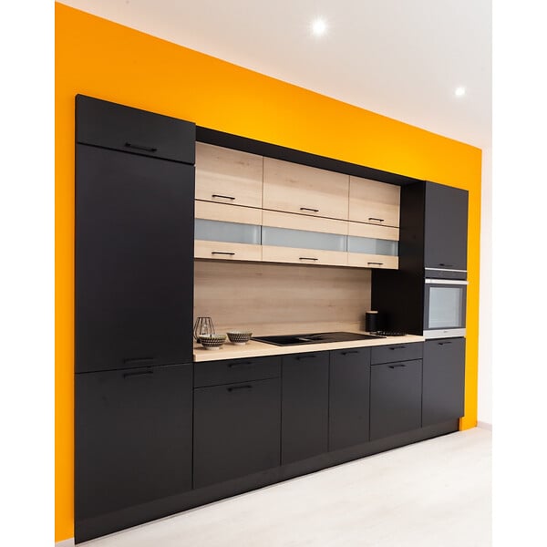 CUISINEANDCIE - Cuisineandcie - Meuble bas de cuisine Lovia Noir mat 1 porte L 50 cm - large