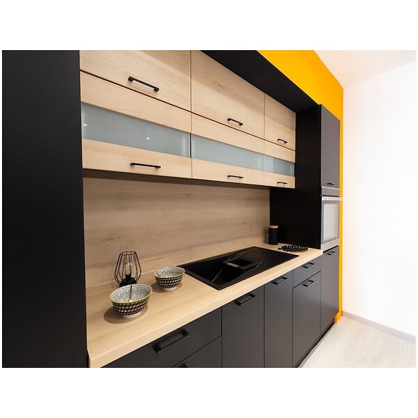 CUISINEANDCIE - Cuisineandcie - Meuble bas de cuisine Lovia Noir mat 1 porte L 50 cm - large