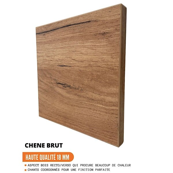CUISINEANDCIE - Cuisineandcie - Meuble haut SLIM de cuisine Bellissi Chene 1 porte relevable L 90 cm - large