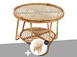 JARDILINE - Ensemble salon de jardin bohème, 2 fauteuils  rotin rond + table basse - Jardiline - vignette