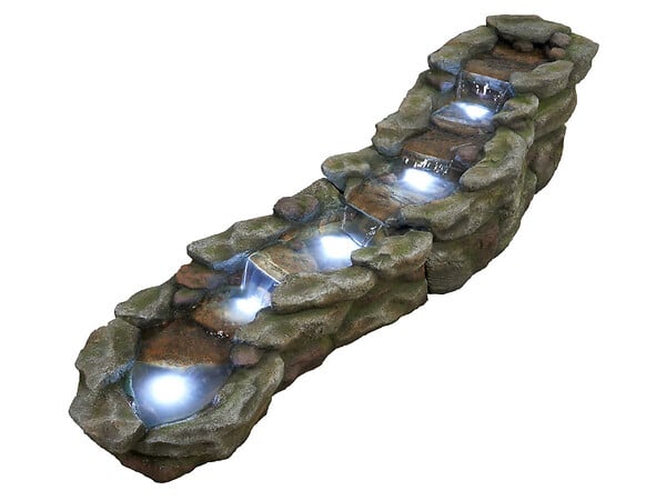 UBBINK - Fontaine de jardin Brembo allongée rochers et pierres, avec éclairage LED - Ubbink - large