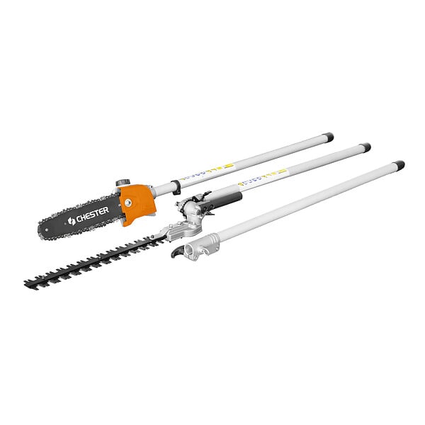 CHESTER - Multifonction thermique 4 en 1 : tronçonneuse-élagueuse, taille-haie, débroussailleuse, rallonge - 52 cm³ - large