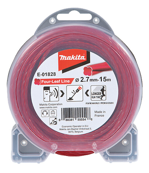 MAKITA - Fil de coupe hélicoïdal MAKITA E-01828 pour débroussailleuse Ø2,7mm 15m - large