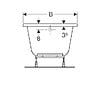 GEBERIT - Baignoire acrylique Bastia Geberit - Rectangulaire - 1700x 700mm - Sur pieds - À poser - Blanc - vignette