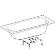 GEBERIT - Baignoire acrylique Bastia Geberit - Rectangulaire - 1700x 700mm - Sur pieds - À poser - Blanc - vignette