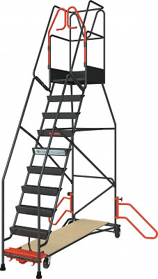 FIMM - Escabeau de rayonnage 10 marches à  immobilisation automatique 150 kg - FIMM - 830008815 - large