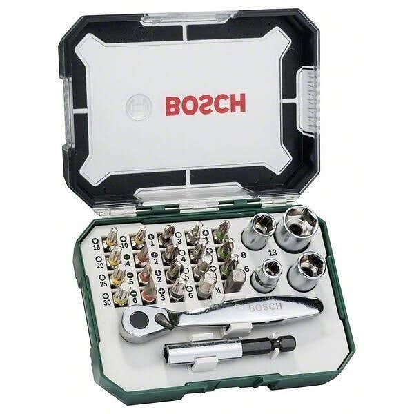 BOSCH - Coffret 26 pièces Bosch 2607017322 Embouts de vissage + Clé à Cliquet - large