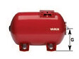 JETLY - Réservoir pression à vessie interchangeable horizontal - Capacité 80 litres - Hauteur: 643 mm - Diamètre réservoir: 450 mm - vignette