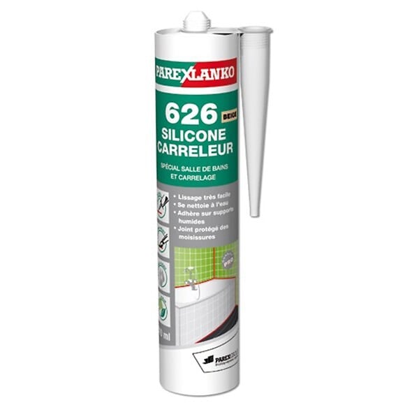 PAREXLANKO - Mastic silicone carreleur 626 PAREXLANKO - 300 ml - blanc - L626BLANC310 - large