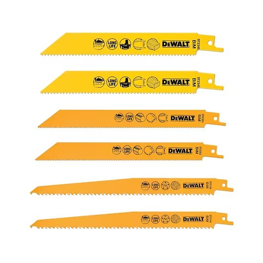 DEWALT - Coffret de 6 lames pour scie sabre DEWALT DT2444-QZ - large