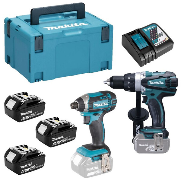 MAKITA - Pack 2 outils MAKITA DLX2144TJ1 (DDF458+DTD152+BL1850×3+DC18RC+MAK3 ) - large