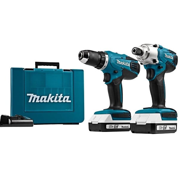 MAKITA - Perceuse sans fil MAKITA DF4880 + Clé à chocs TD127D avec batterie et chargeur + 30 embouts DK18A35X1 - large