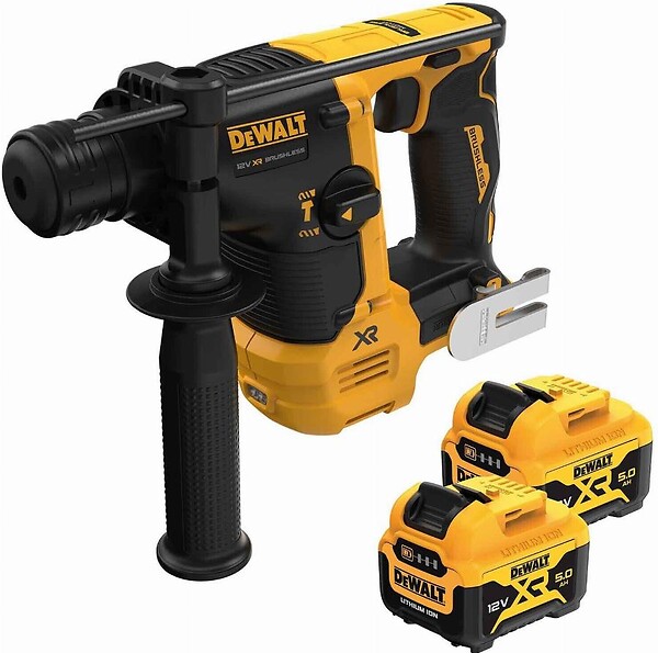 DEWALT - Perforateur SDS-Plus XR 12V 5Ah Li-Ion Brushless 1.1J  - DCH072P2-QW - large
