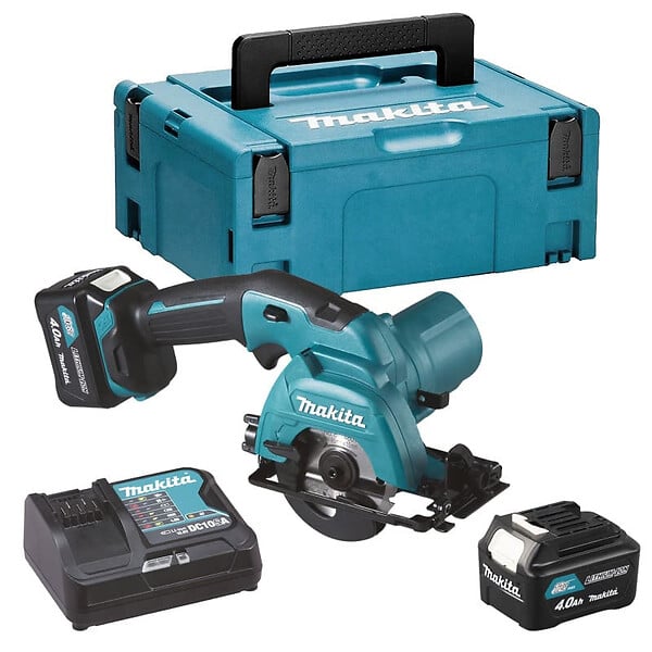 MAKITA - Scie circulaire 10.8V CXT Ø85 mm -  - avec 2 batteries 12V 4.0Ah - chargeur - MakPac - HS301DSMJ - large