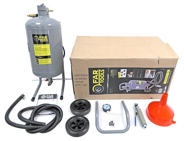 FAR TOOLS - Cuve de sablage mobile CS 17 - 17L - Buse de 2-2.5-3-3.5 - FAR TOOLS - 115100 - large