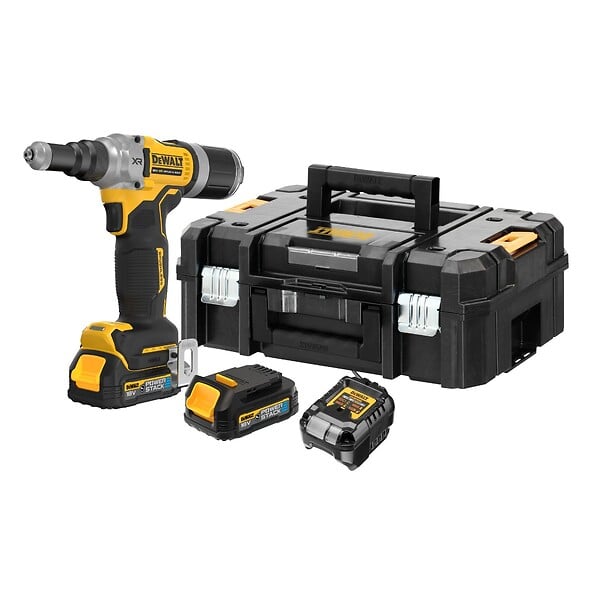 DEWALT - Riveteuse  XR 18V 2x1,7Ah Li-Ion 6,4 mm POWERSTACK - Moteur Brushless - DCF414E2GT-QW - large