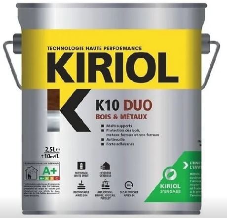 KIRIOL - K10 DUO NOIR MAT 2,5L -Primaire/finition à base de résines alkydes-KIRIOL - large