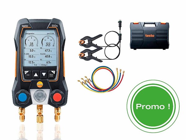 TESTO SARL - Kit standard 550S avec flexibles maniflod électronique intelligent - TESTO - 0564 5504 - large