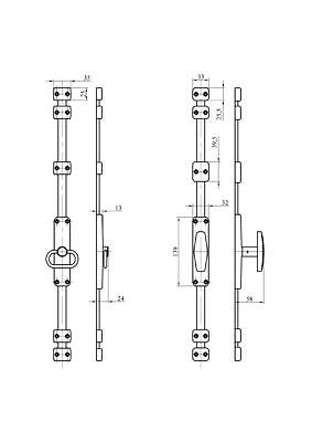 MAP MASSARD - Crémone 3BX MAP MASSARD - Zinc bout inox - 3BX - large