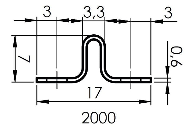 MONIN - RAIL A CLOUER OU A VISSER 2000X15X7 PIECE - large