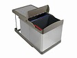 EMUCA - Bac de tri sélectif à fixation inférieure et extraction automatique dans module de cuisine 2x16litres, Plastique et acier inoxydable - vignette