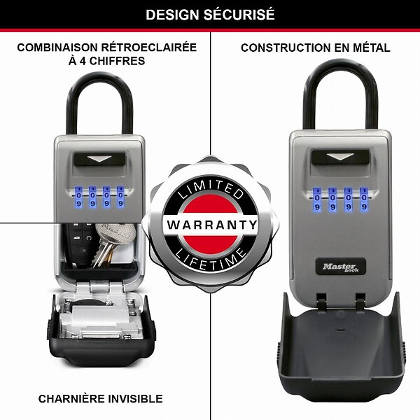 MASTER LOCK - Boite à clés MASTERLOCK avec anse - Rétroéclairé - 5424EURD - large