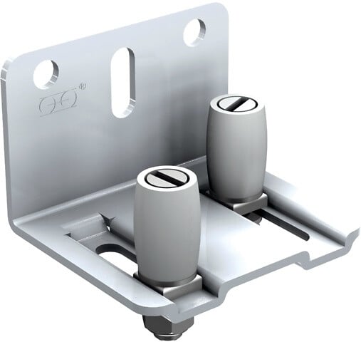 MANTION - Guide réglable à 2 olives nylon sur platine acier zingué MANTION pour rail - Blanc 1125x18 - 1128A - large