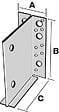 SIMPSON - Étrier en âme intérieure SIMPSON - A70xB155xC130 - ép.2 mm - ETNM155/130/2 - vignette