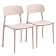 OVIALA - Lot de deux chaises en polypropylène rose - Sofia - vignette