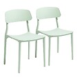 OVIALA - Lot de deux chaises en polypropylène vert menthe - Sofia - vignette