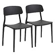 OVIALA - Lot de deux chaises en polypropylène noir - Sofia - vignette