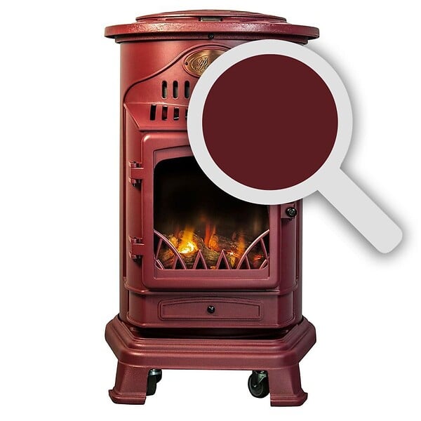 UNIVERSAL - Poêle à gaz Fonte véritable 3.4KW Rouge Chauffage d'appoint au gaz Effet feu de bois Provence UNIVERSAL - large